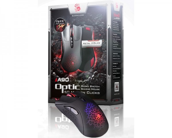 test Demo artikal artikal A4 TECH A90 Optic Micro Switch Blazing Bloody Gaming Optical USB miš